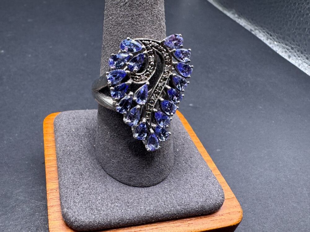 STS Chuck Clemency 925 Sterling Silver Tanzanite Gemstone Ring Size 10